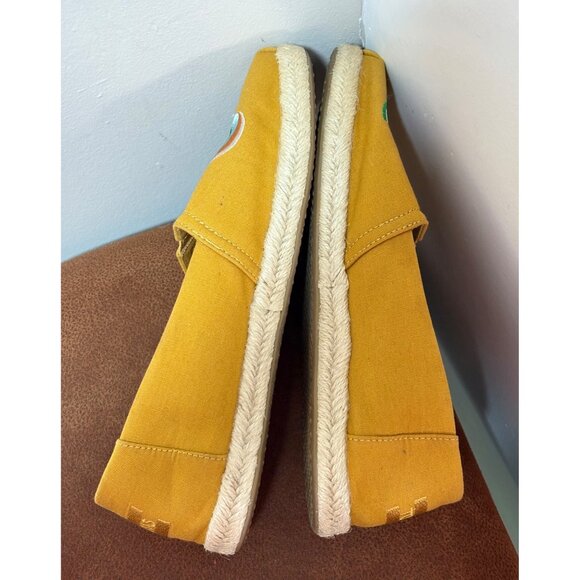 Toms Fruit Embroidery Mustard Color Classics Alpargatas Espadrille Flats 9.5 - Picture 5 of 8